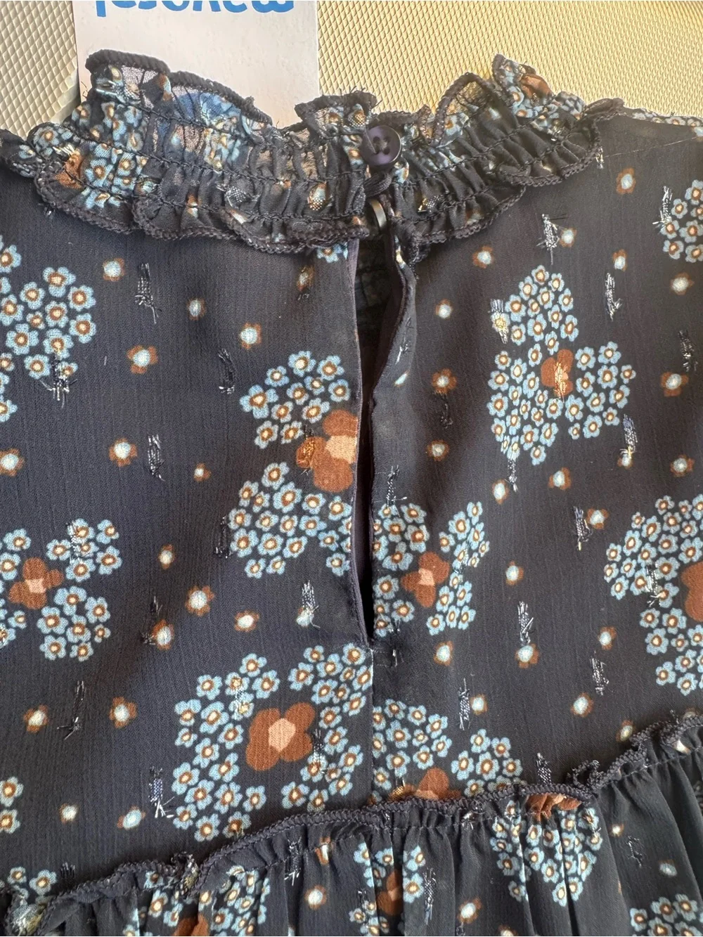 Mayoral Navy Blue Floral Tiered Dress for Girls